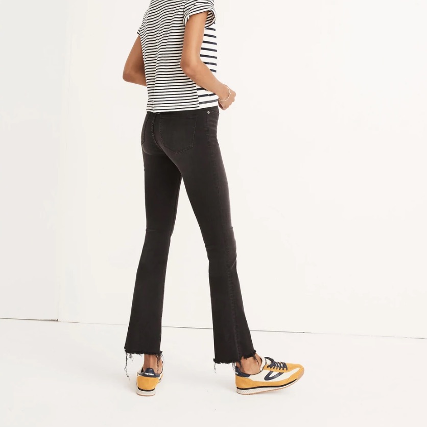 Madewell Cali Demi-Boot Jeans In Berkeley Black: Chewed-Hem Edition